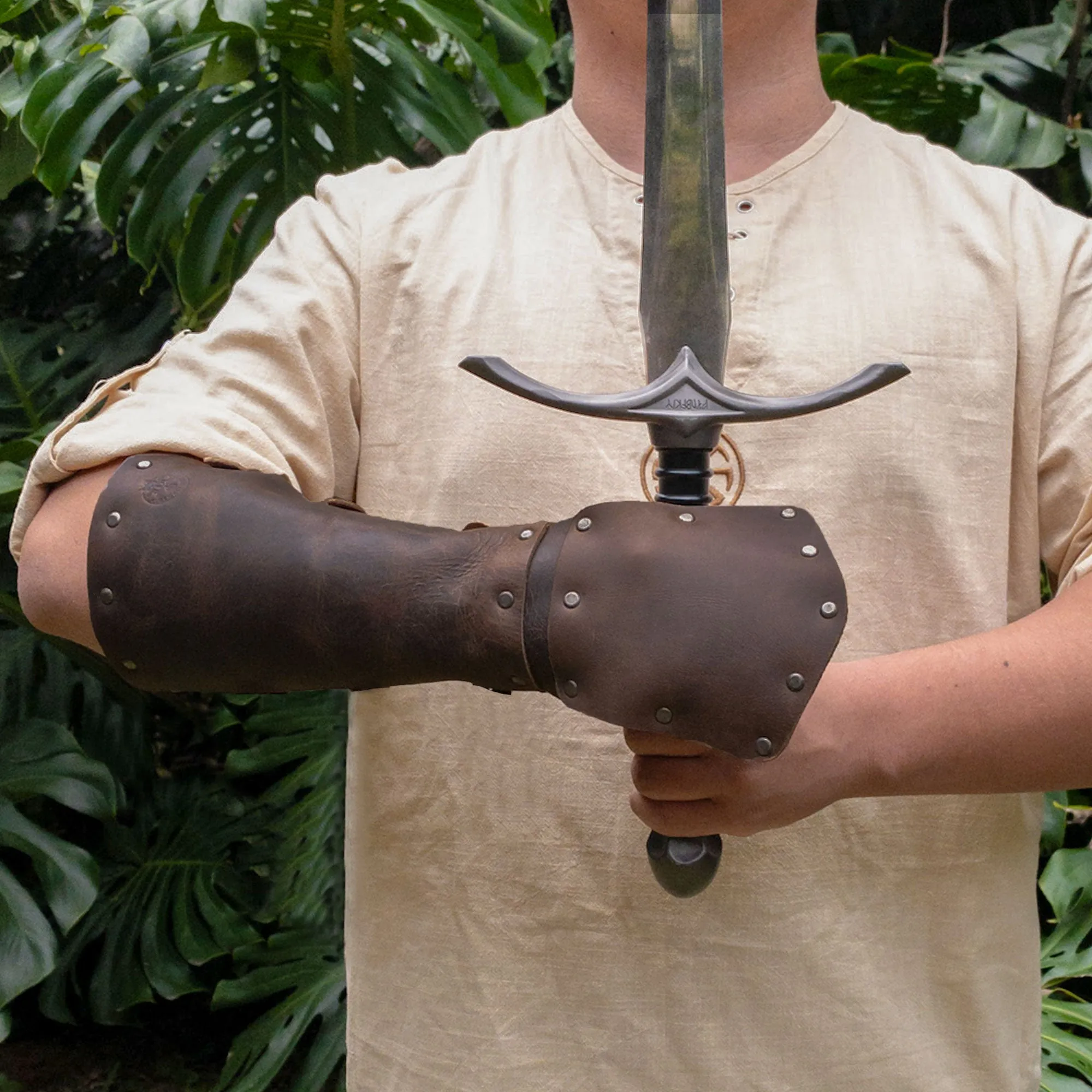 Riveted Bracer with Hand Protection