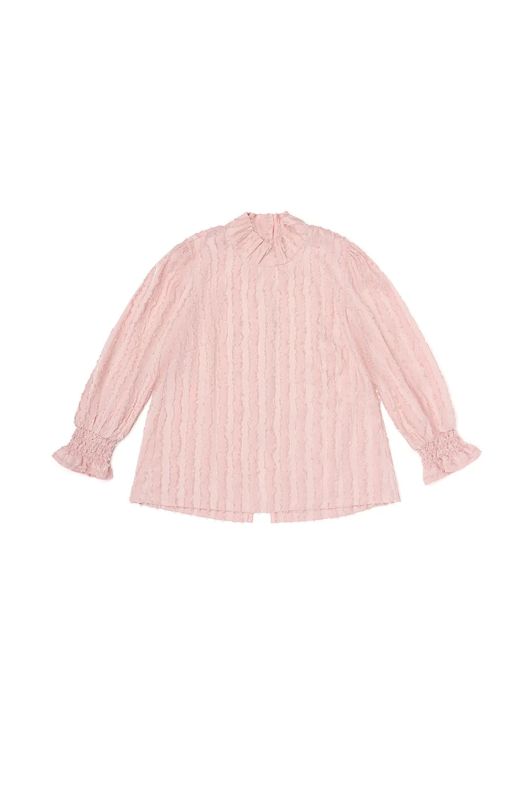 SAMPLE - Long Sleeve Mod Top - Blush Fringe