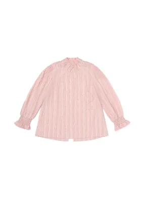 SAMPLE - Long Sleeve Mod Top - Blush Fringe