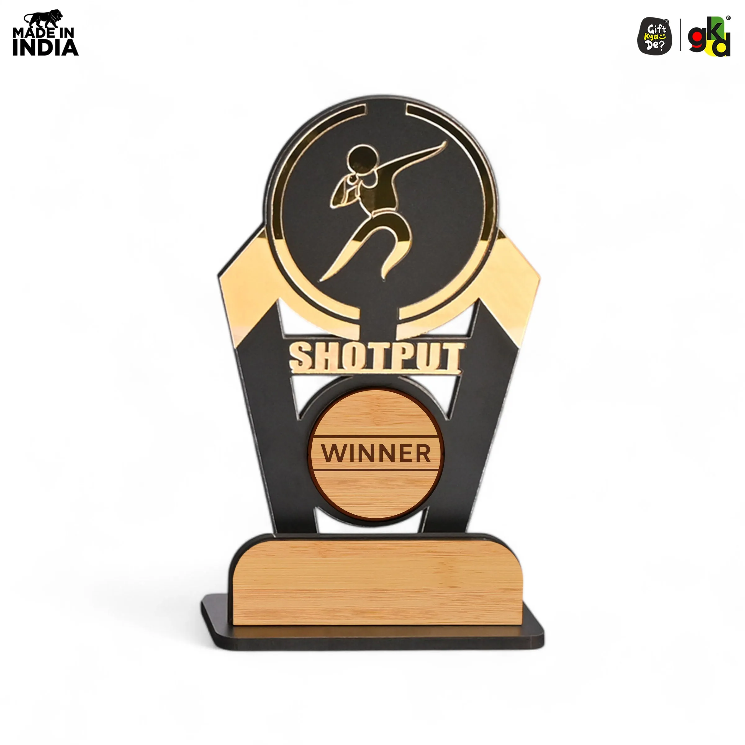 Sports Winner Trophy |  Wooden Victory Award | Perfect for Sports Mementos 8 x 4 Inches