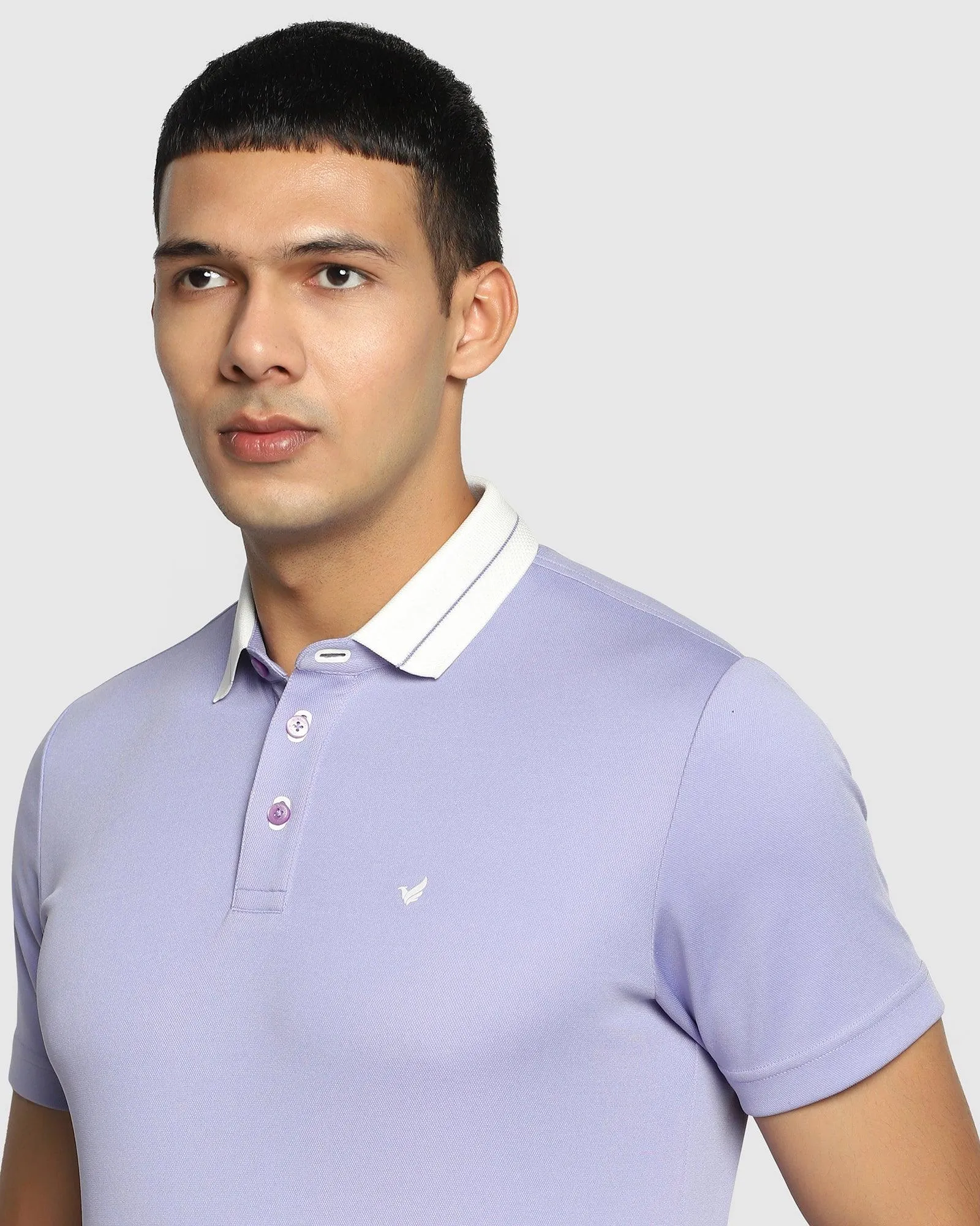 TechPro Polo Lilac Purple Solid T-Shirt - Susan