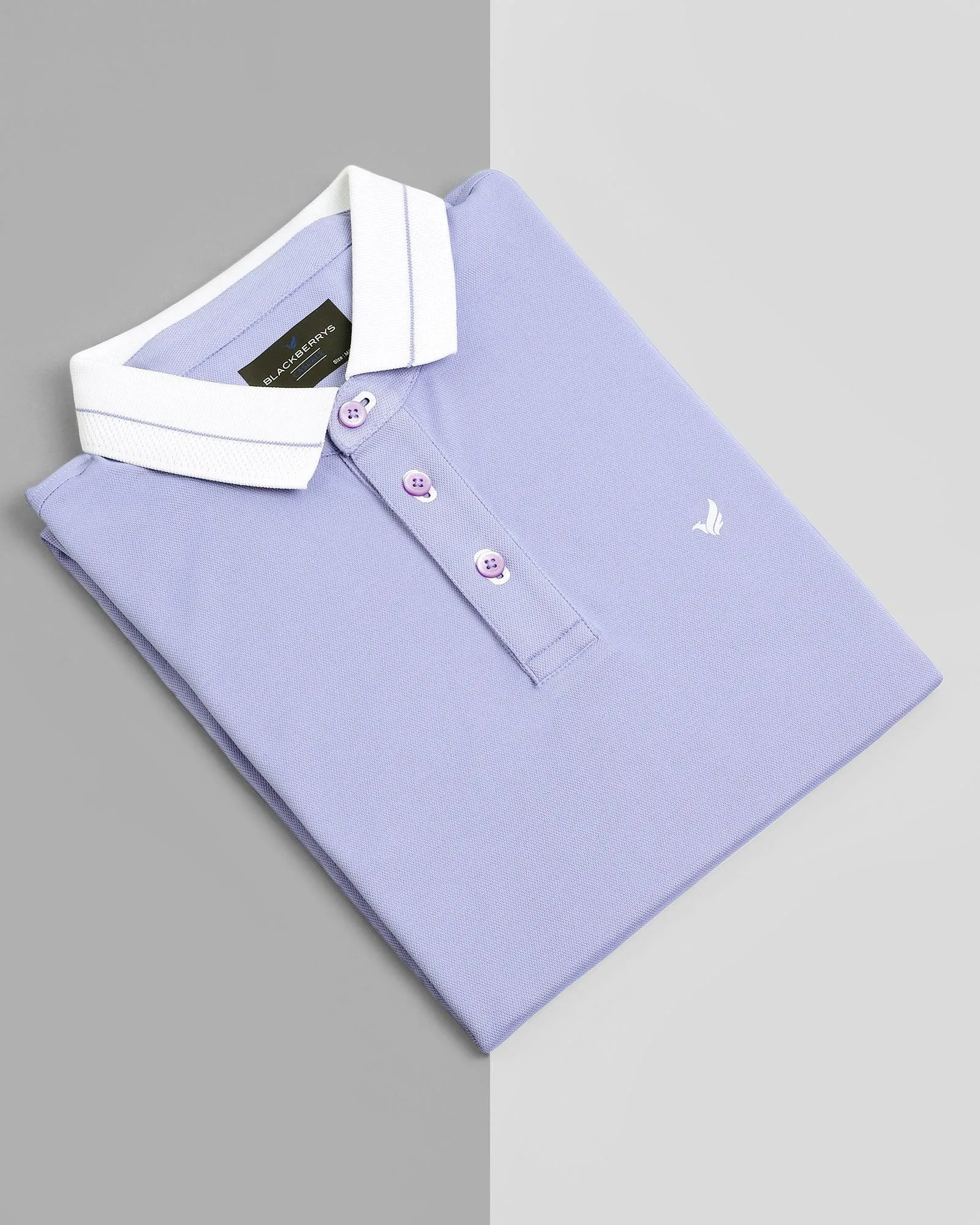 TechPro Polo Lilac Purple Solid T-Shirt - Susan