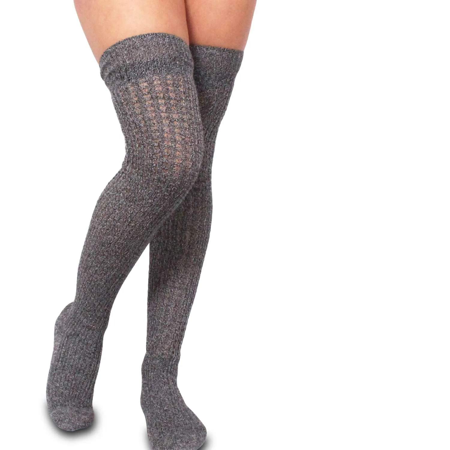 TeeHee Socks Women's Casual Cotton Over the Knee Marl Open Stitch 3-Pack (10378)