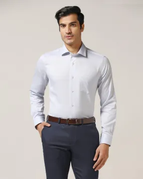 Temp Tech Formal Blue Textured Shirt - Shalom