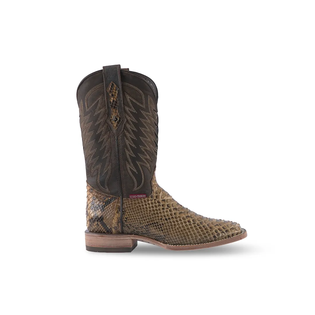 Texas Country Python Boot Capuccino PN30 Square Toe