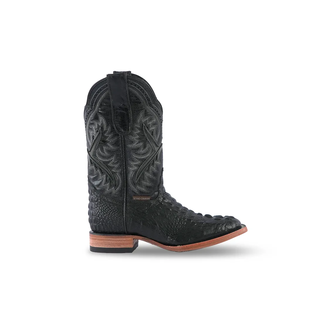 Texas Country Western Boot Fuscus Black Square Toe E427