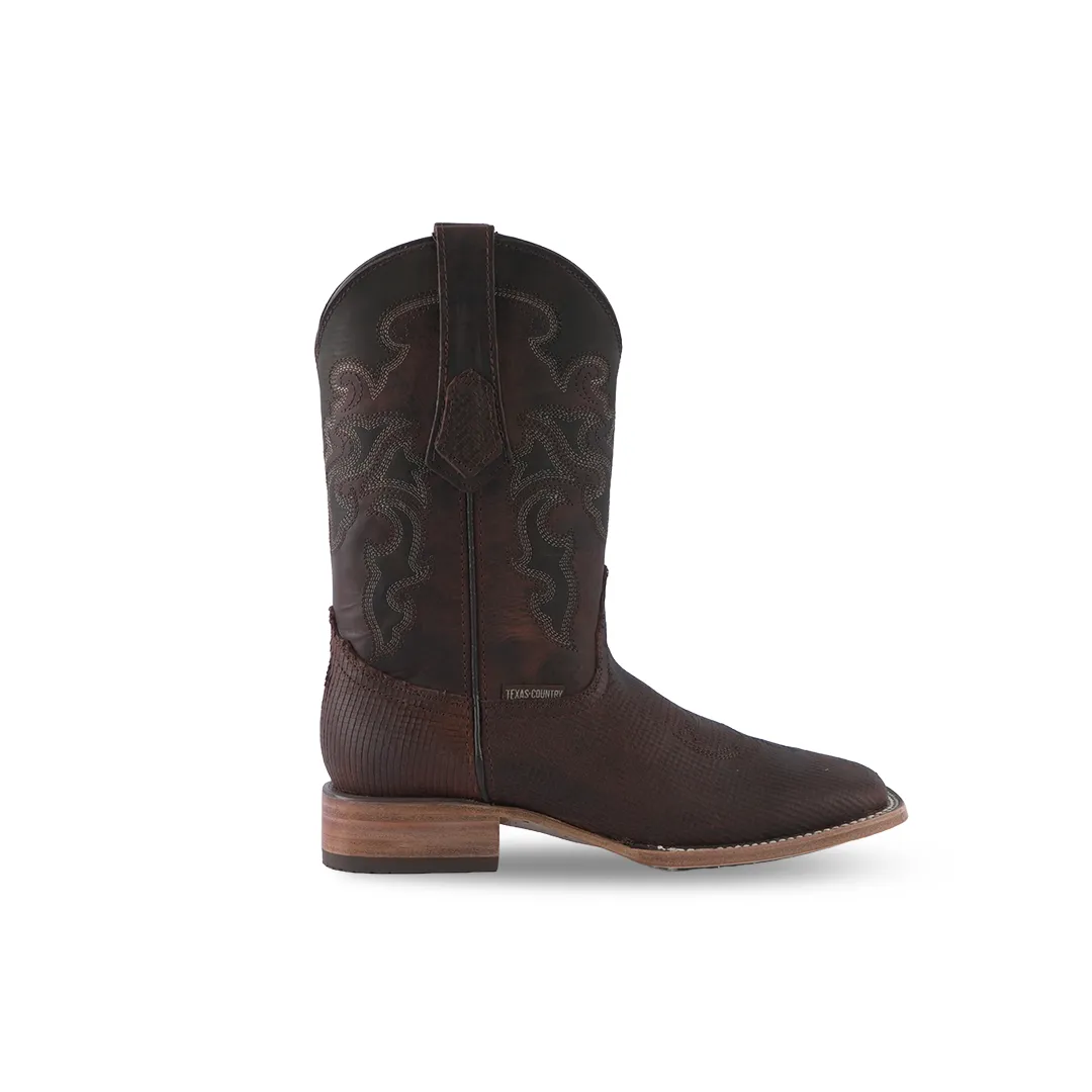 Texas Country Western Boot Navajeado Rayas Moka E626