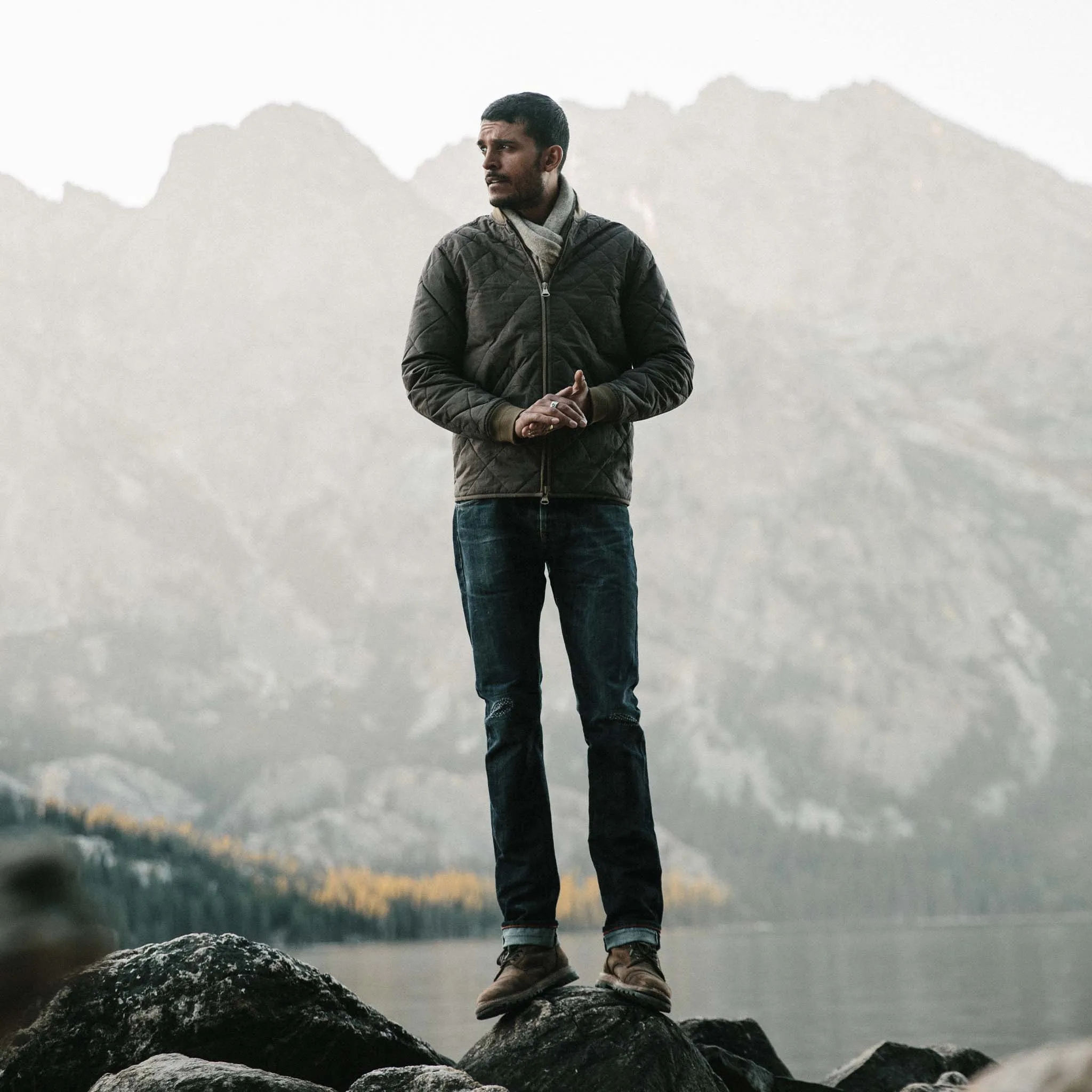 The Lodge Scarf in Heather Oat