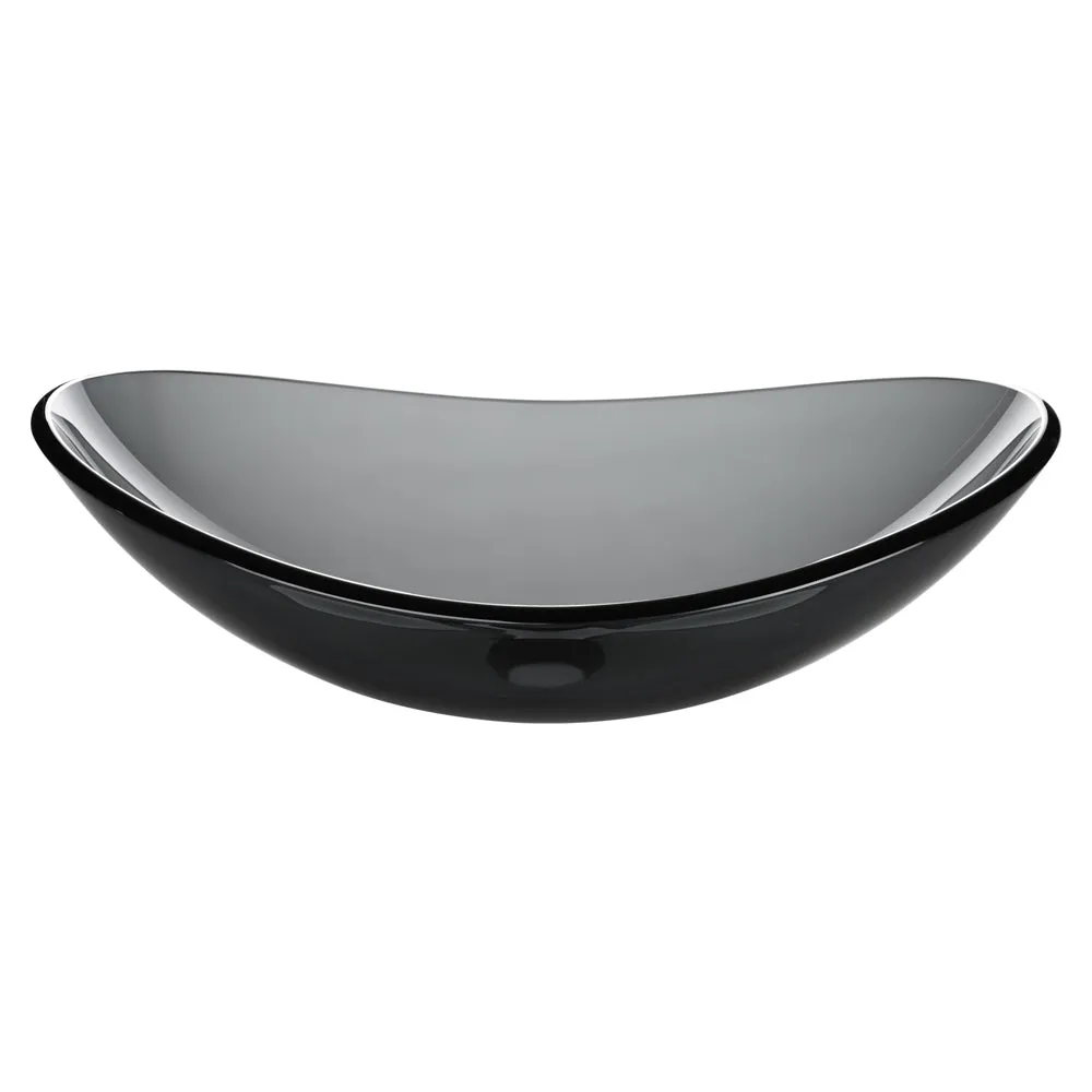 TheLAShop Gray Tempered Glass Bathroom Sink Oval 22x14