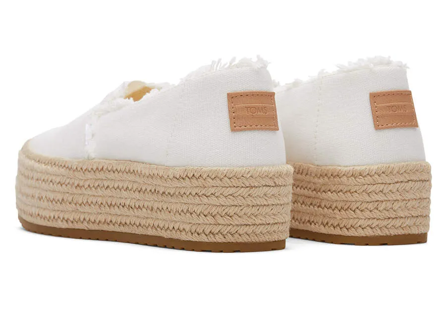 TOMS Womens Valencia Eco Platform Espadrille - White