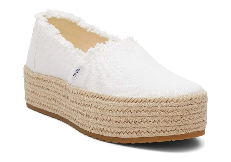 TOMS Womens Valencia Eco Platform Espadrille - White