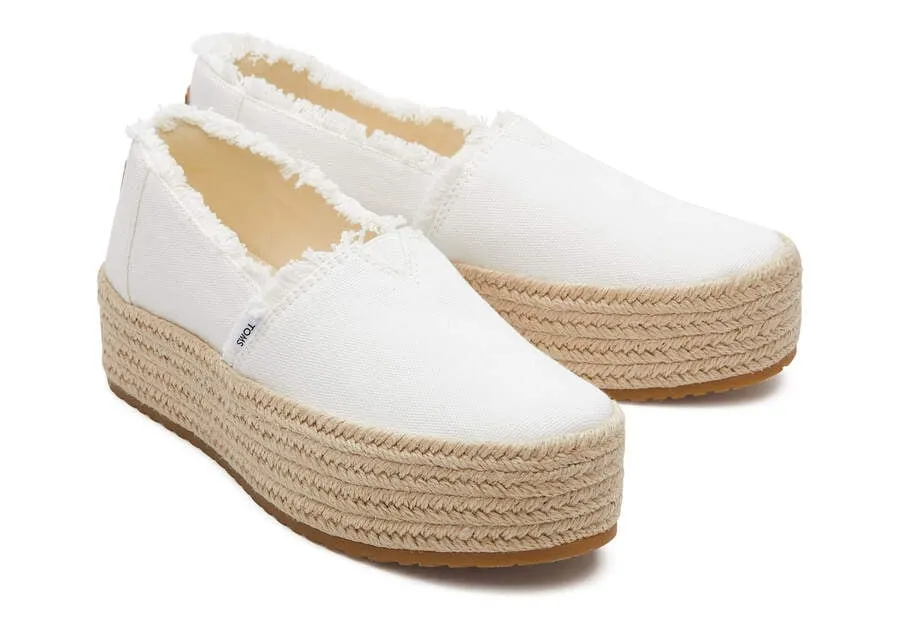 TOMS Womens Valencia Eco Platform Espadrille - White