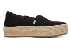 TOMS Womens Valencia Platform Espadrille - Black