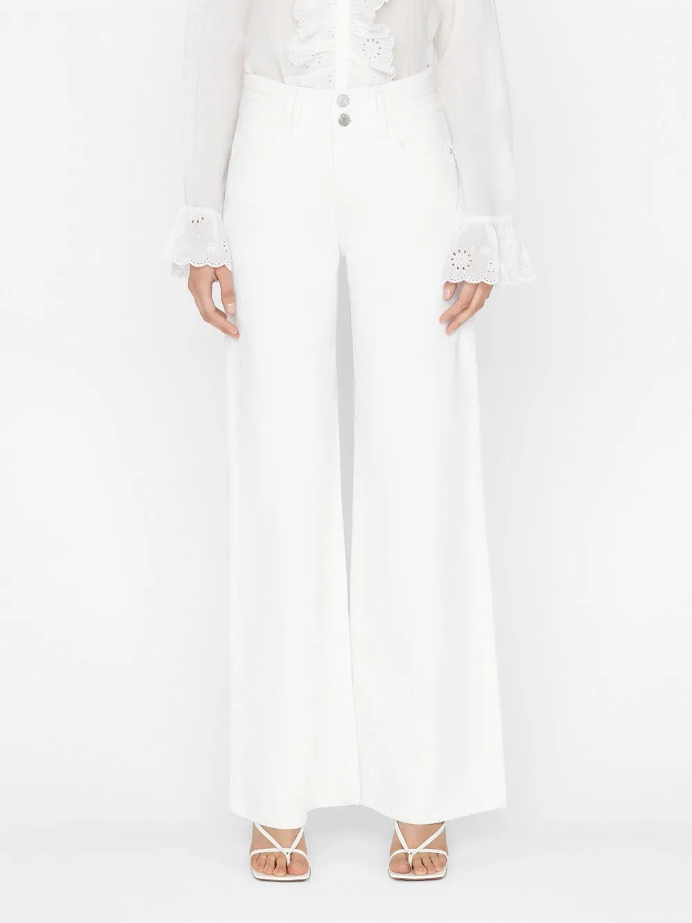 Triple Stitch Wide Leg - Blanc