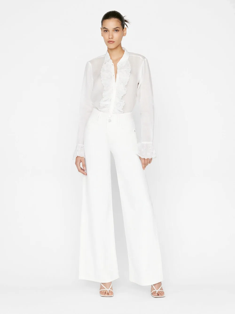 Triple Stitch Wide Leg - Blanc