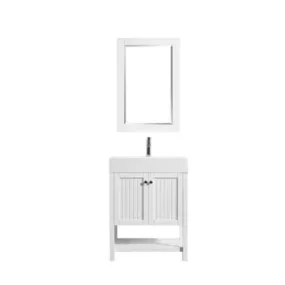 Vinnova Pavia 28” Modern White Single Sink Vanity Set with Acrylic under-mount Sink