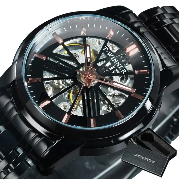 WINNER Classic Automatic Mechanical Skeleton Luminous Hands Watch 522