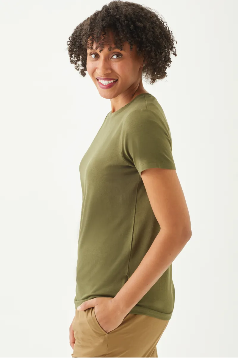 Women's Bamboo Cotton Short-Sleeve Crew Tee-All Sales Final